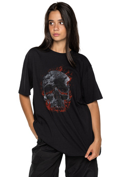 Koszulka loose fit UNDERWORLD Skull in fire