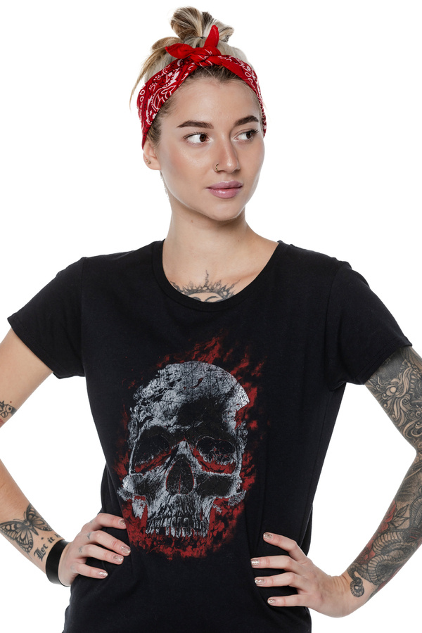 T-shirt damski UNDERWORLD Skull in fire