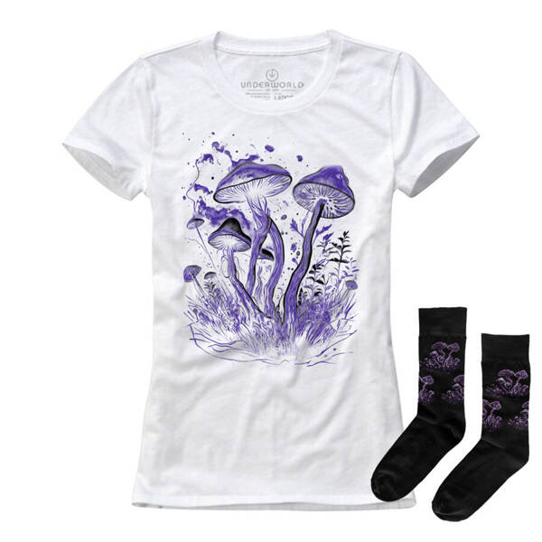 Zestaw prezentowy T-shirt damski + skarpety UNDERWORLD Mushrooms BO