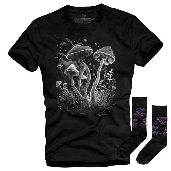 Zestaw prezentowy T-shirt męski + skarpety UNDERWORLD Mushrooms