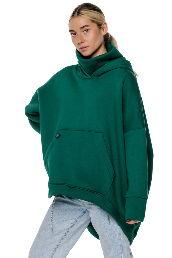 asymmetrical sweatshirt UNDERWORLD with a neck warmer