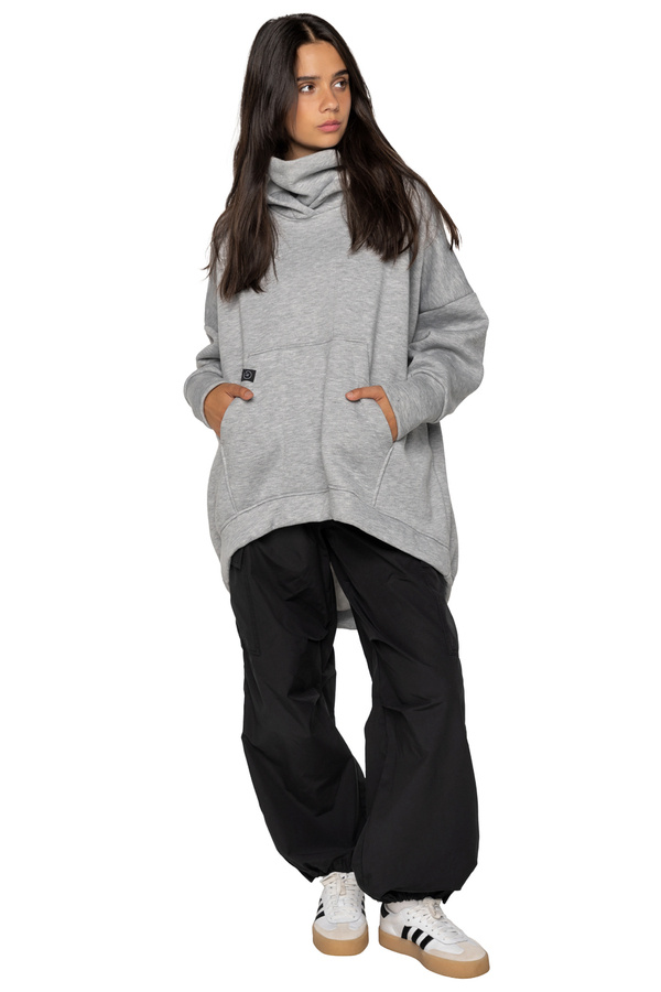 asymmetrical sweatshirt UNDERWORLD with a neck warmer