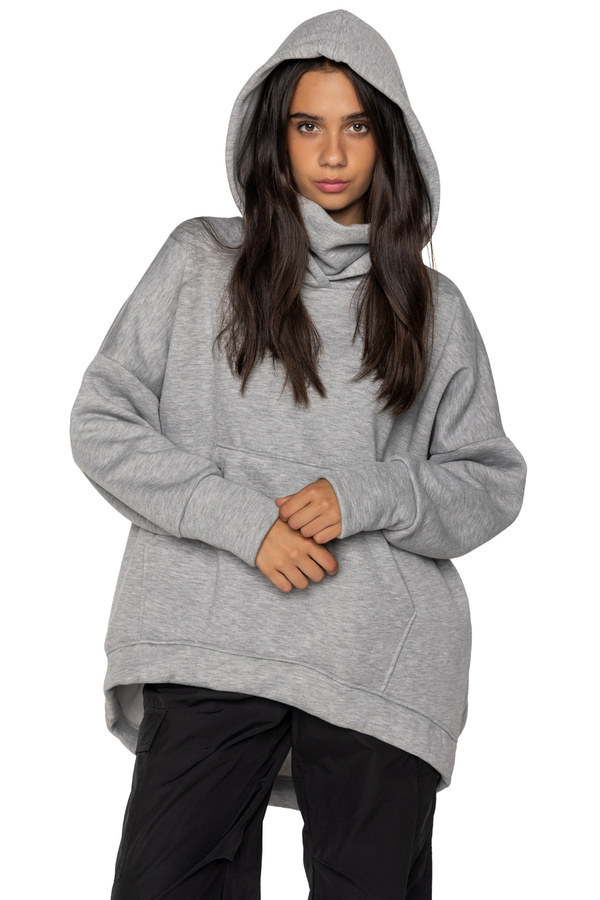 asymmetrical sweatshirt UNDERWORLD with a neck warmer