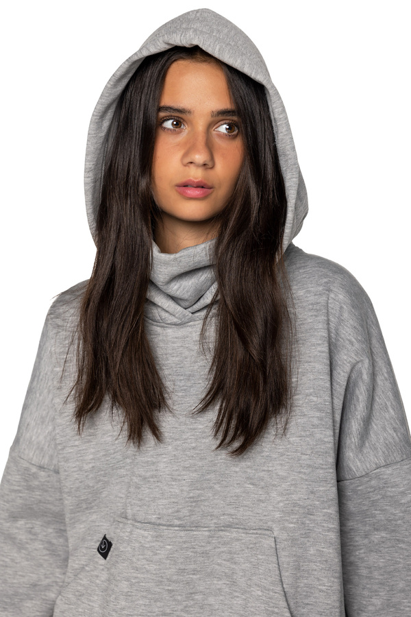 asymmetrical sweatshirt UNDERWORLD with a neck warmer