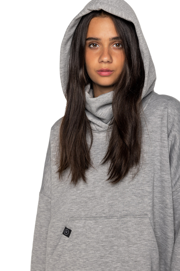 asymmetrical sweatshirt UNDERWORLD with a neck warmer