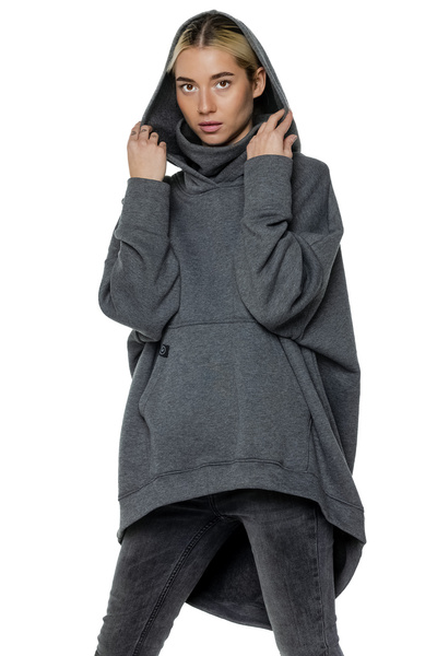 asymmetrical sweatshirt UNDERWORLD with a neck warmer