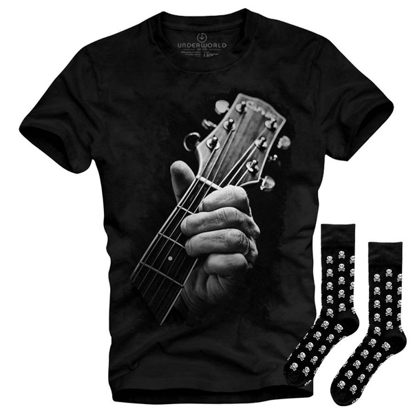 Zestaw prezentowy T-shirt męski + skarpety UNDERWORLD Guitar head / Skulls