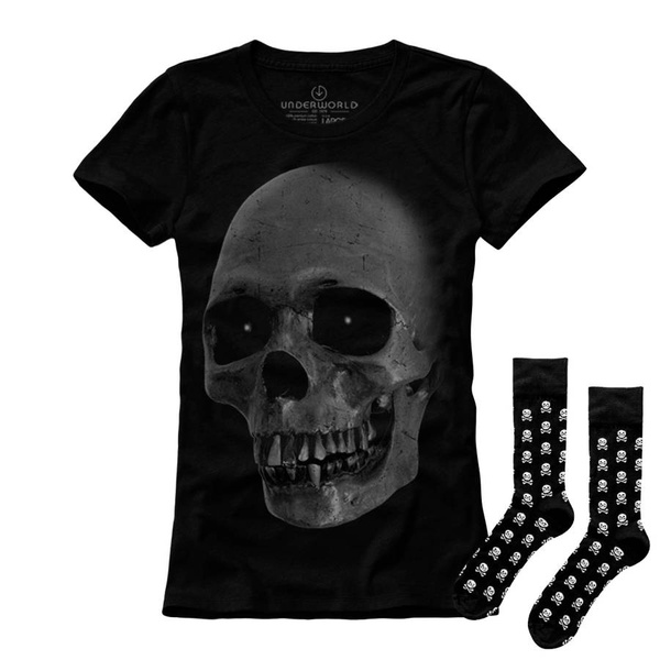 Zestaw prezentowy T-shirt damski + skarpety UNDERWORLD Skull