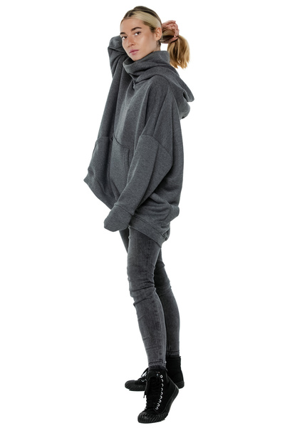 asymmetrical sweatshirt UNDERWORLD with a neck warmer