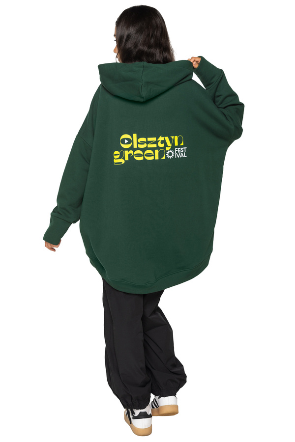 Bluza Unisex z kapturem Olsztyn Green Festival Boxy B1 zielona